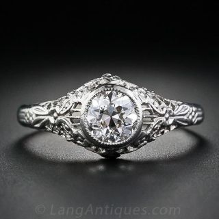 .72 Carat Early Deco Solitaire Diamond Ring