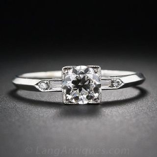 .72 Carat Platinum and Diamond Art Deco Engagement Ring