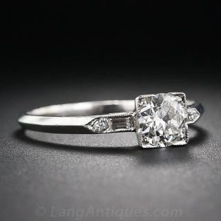 .72 Carat Platinum and Diamond Art Deco Engagement Ring