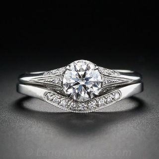 .72 Carat Vintage Style Diamond Wedding Set