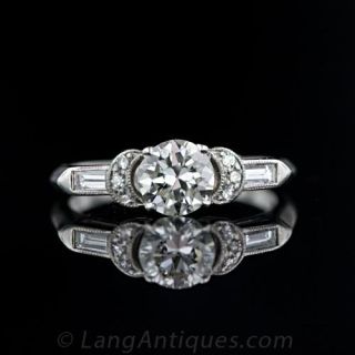 .73 Carat Art Deco Diamond Engagment Ring