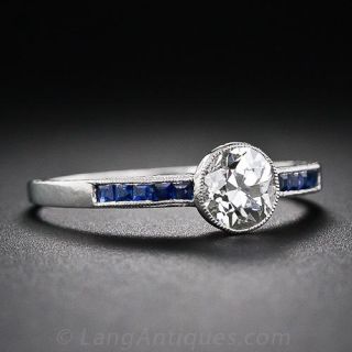 .73 Carat Art Deco Style Platinum and Diamond Engagement Ring