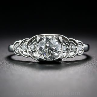 .73 Carat Diamond and Platinum Art Deco Engagement Ring