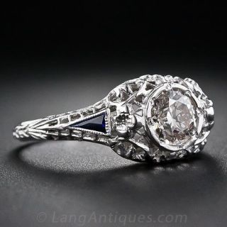 .73 Carat Diamond Early Deco Engagement Ring