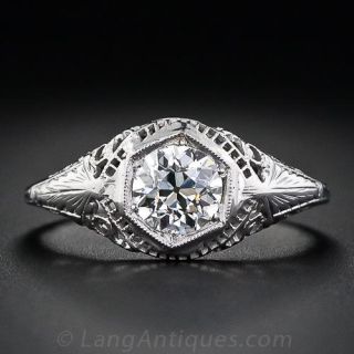 .74 Carat Diamond  Antique Filigree Engagement Ring