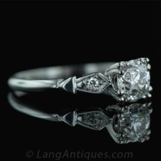 .74 Carat European Cut Diamond Engagement Ring