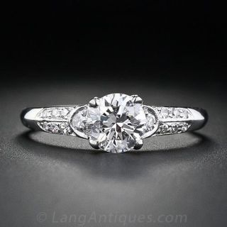 .74 Carat Late Art Deco Diamond Engagement Ring
