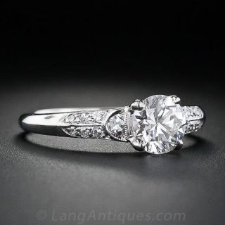 .74 Carat Late Art Deco Diamond Engagement Ring