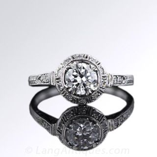 Art Deco Diamond Engagement Ring 
Estate Jewelry 