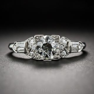 .75 Carat Art Deco Platinum and Diamond Engagement Ring