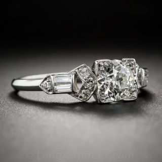 .75 Carat Art Deco Platinum and Diamond Engagement Ring