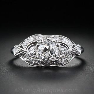 .75 Carat Art Deco Platinum Diamond Engagement Ring