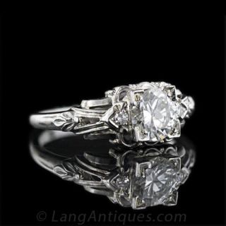 .75 carat Deco Diamond Engagement Ring  Circa 1930s