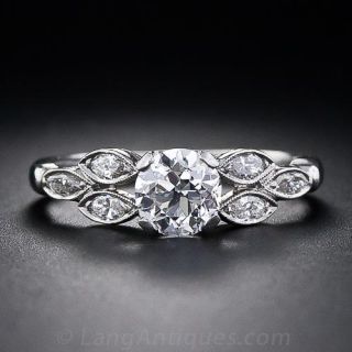 .75 Carat Diamond and Platinum Estate Engagement Ring