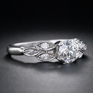 .75 Carat Diamond and Platinum Estate Engagement Ring