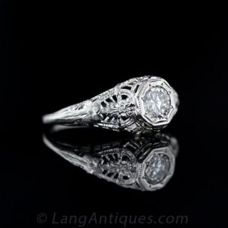.75 Carat Diamond Filigree Engagement Ring