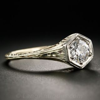 .75 Carat Diamond Solitaire Antique Engagement Ring - Size 9 1/4