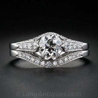 .75 Carat Diamond Vintage Style Wedding Set