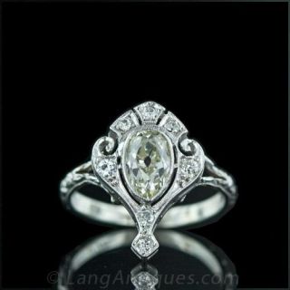 .75 Carat Edwardian Diamond Stickpin Ring Main View