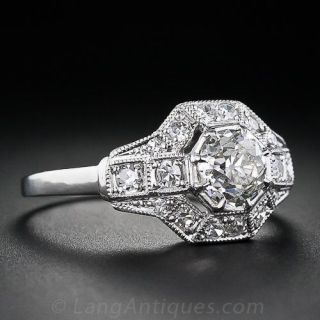 .75 Carat Octagonal Art Deco Diamond Ring