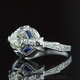 .75 Carat Old Mine Cut Art Deco Diamond Ring