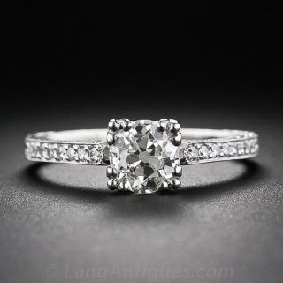 .75 Carat Old Mine-Cut Diamond  Vintage Style Engagement Ring - 1