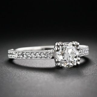 .75 Carat Old Mine-Cut Diamond  Vintage Style Engagement Ring