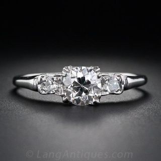.75 Carat Traditional Platinum and Diamond Engagement Ring