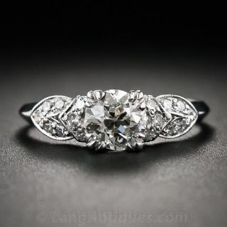 .75 Vintage Palladium and Diamond Engagement Ring - 2