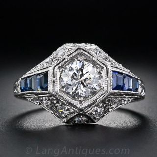 .76 Carat Art Deco Diamond Engagement Ring