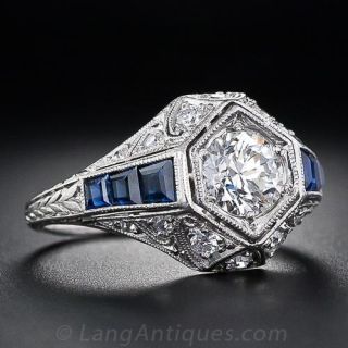 .76 Carat Art Deco Diamond Engagement Ring