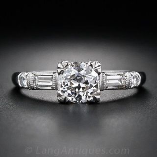 .76 Carat Diamond and Platinum Vintage Engagement Ring