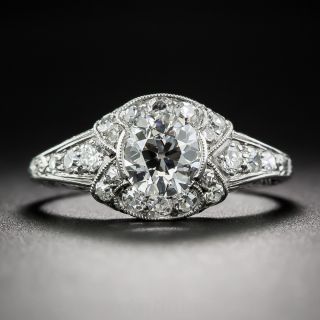 .76 Carat  Diamond Art  Deco Platinum Engagement Ring