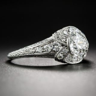 .76 Carat  Diamond Art  Deco Platinum Engagement Ring