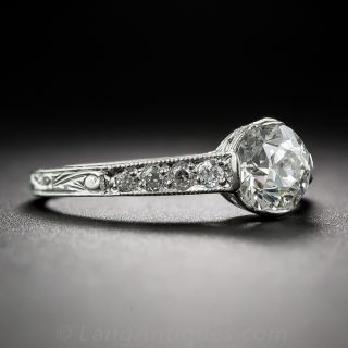 .76 Diamond and Platinum Vintage Engagement Ring - GIA H-VS1
