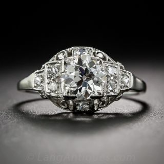 .77 Carat Art Deco Diamond Engagement Ring
