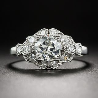 .77 Carat Diamond and Platinum Art Deco Engagement Ring - GIA J/SI1