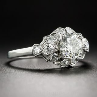 .77 Carat Diamond and Platinum Art Deco Engagement Ring - GIA J/SI1