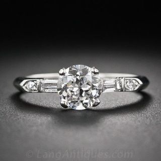 .77 Carat Vintage Platinum and Diamond Engagement Ring - 2