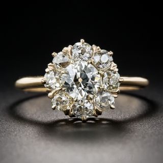 .78 Carat Center Diamond Antique Cluster Ring
