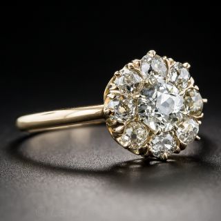 .78 Carat Center Diamond Antique Cluster Ring