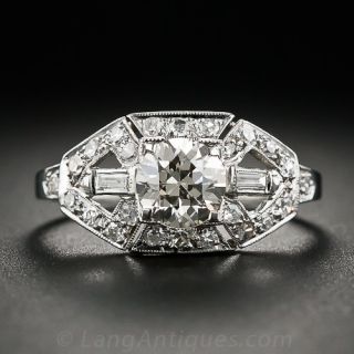 .78 Carat Diamond Art Deco Platinum Engagement Ring