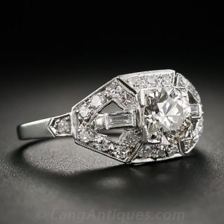 .78 Carat Diamond Art Deco Platinum Engagement Ring