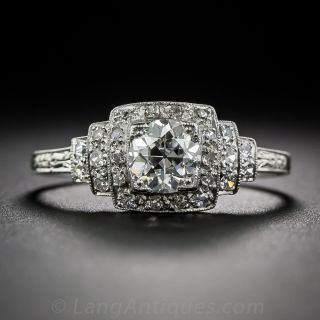 .78 Carat  Platinum and Diamond Art Deco Engagement Ring - GIA G-SI1