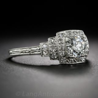 .78 Carat  Platinum and Diamond Art Deco Engagement Ring - GIA G-SI1