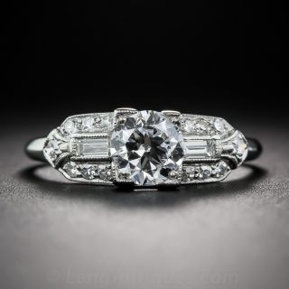 .78 Diamond and Platinum Art Deco Engagement Ring - GIA D/VS1
