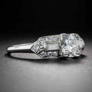 .78 Diamond and Platinum Art Deco Engagement Ring - GIA D/VS1