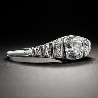 .79 Carat Cushion-Cut Diamond Art Deco Engagement Ring - GIA J VS1