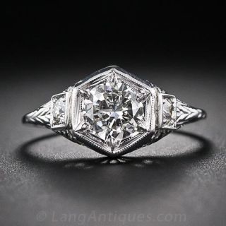 .79 Carat Diamond Art Deco Engagement Ring