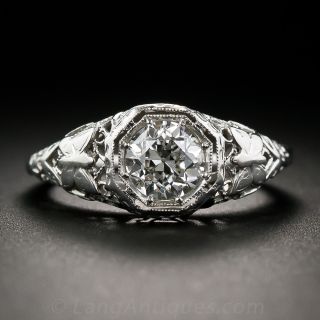 .79 Carat Diamond Platinum Filigree Ring